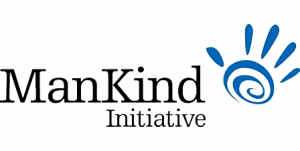 man kind logo with blue hand print