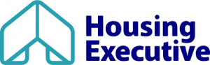 housing executive logo in dark green and purple