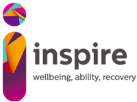 inspire logo with wellbeing, ability and recovery 
