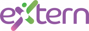 extern logo in purple and green